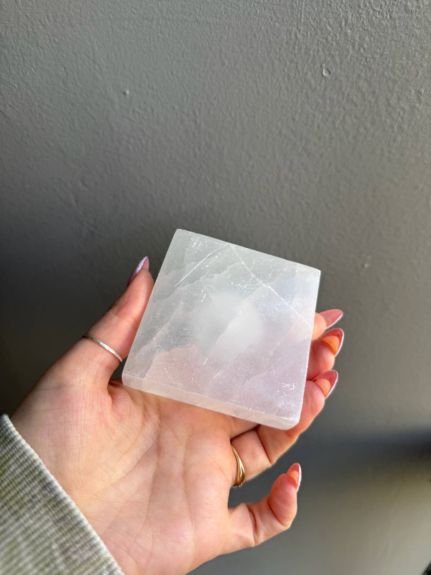 Square Selenite Sphere Holder