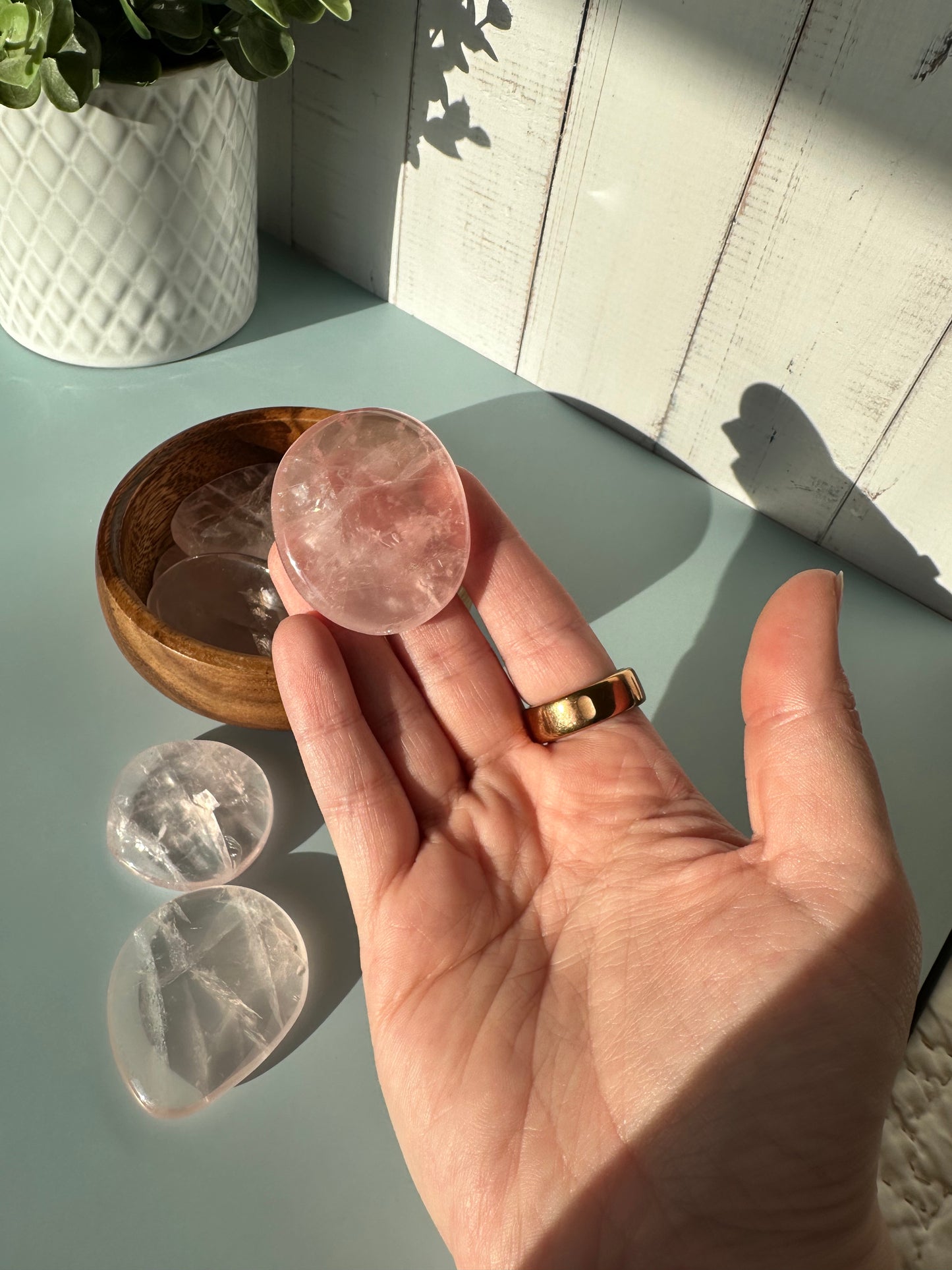 Rose Quartz Flat Stone