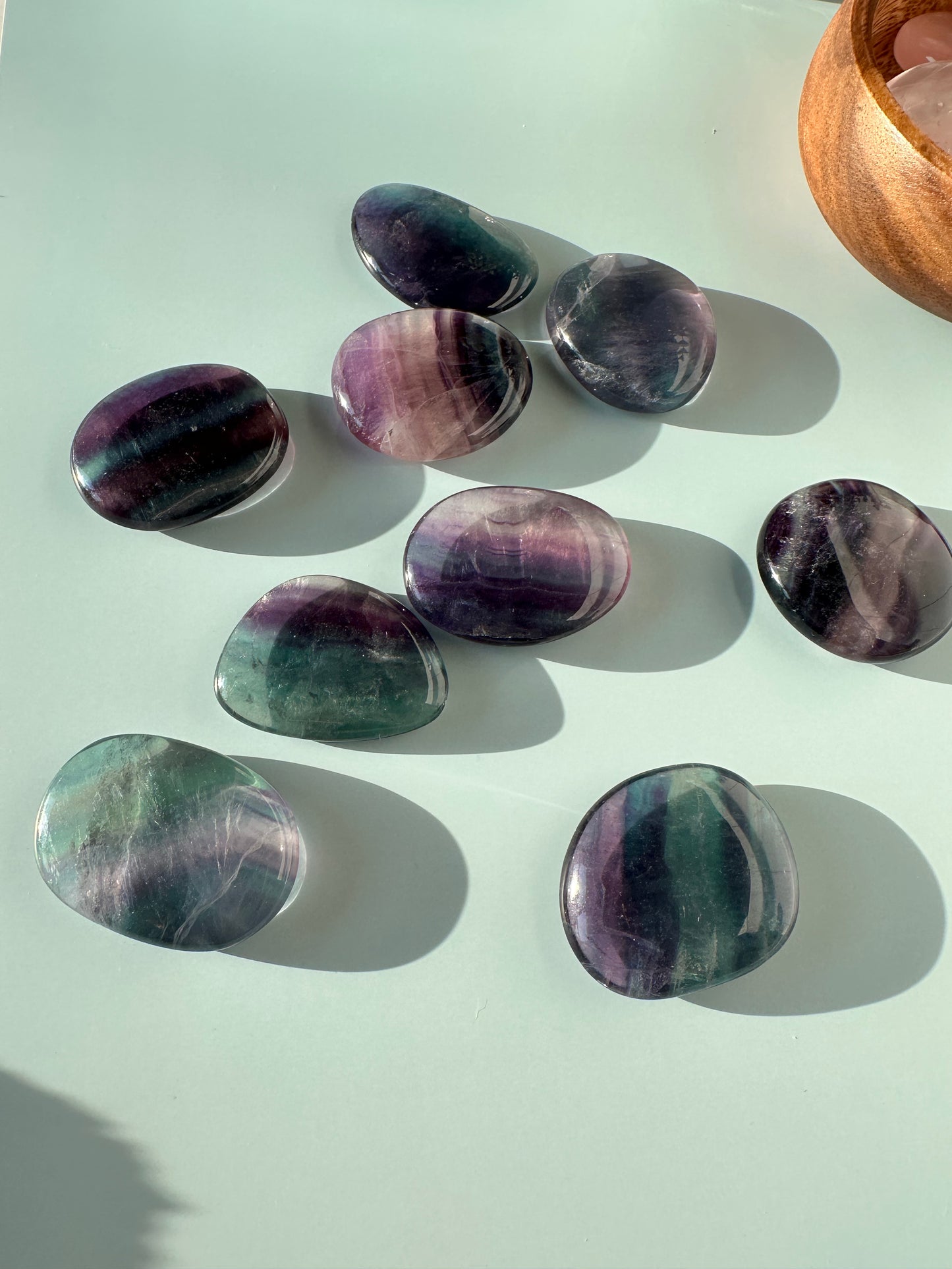 Rainbow Fluorite Flat Stone - MEDIUM