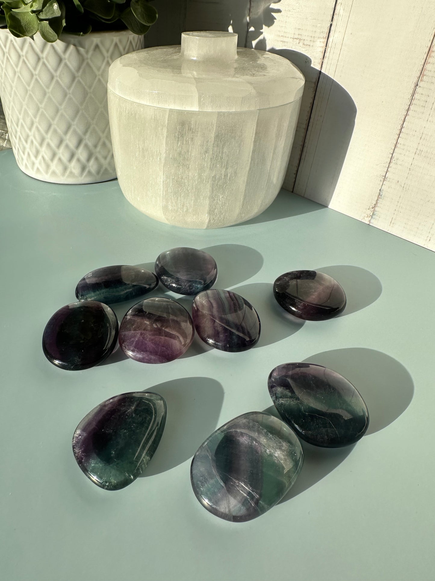 Rainbow Fluorite Flat Stone - MEDIUM