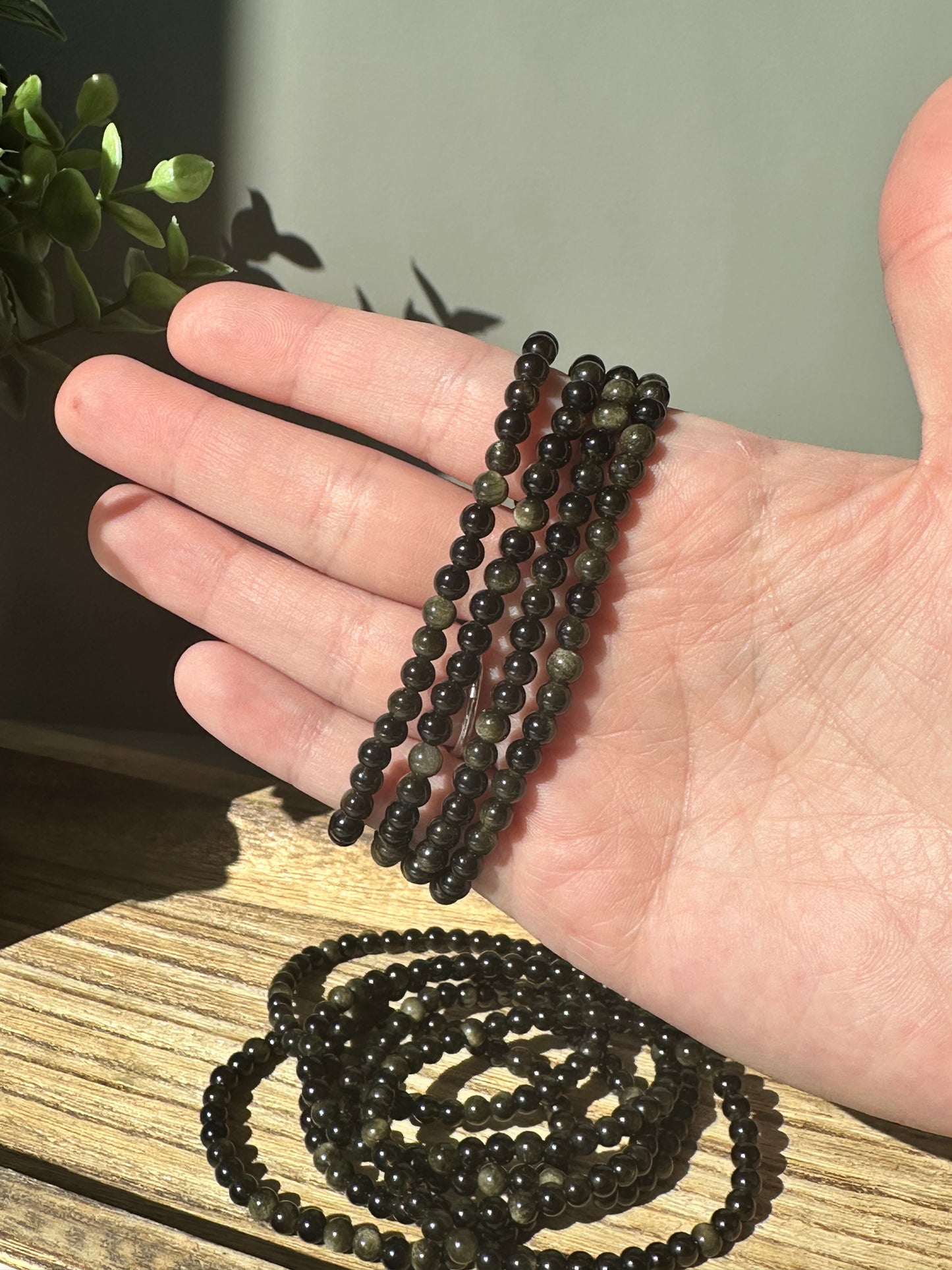 Gold Sheen Obsidian Bracelet