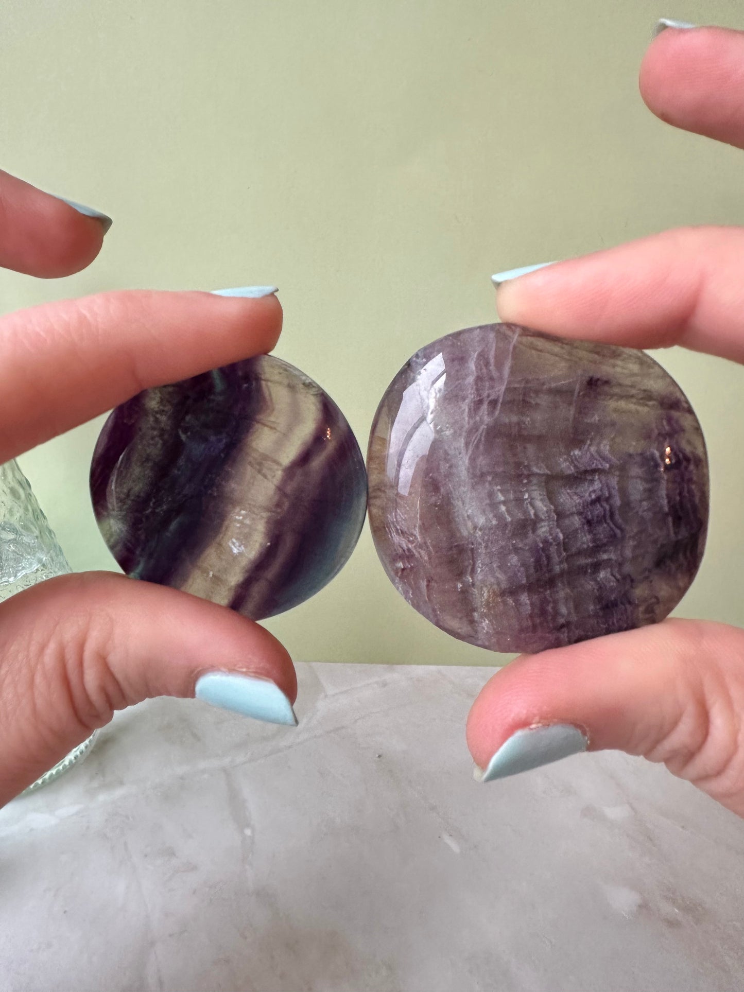 Rainbow Fluorite Flat Stone - LARGE