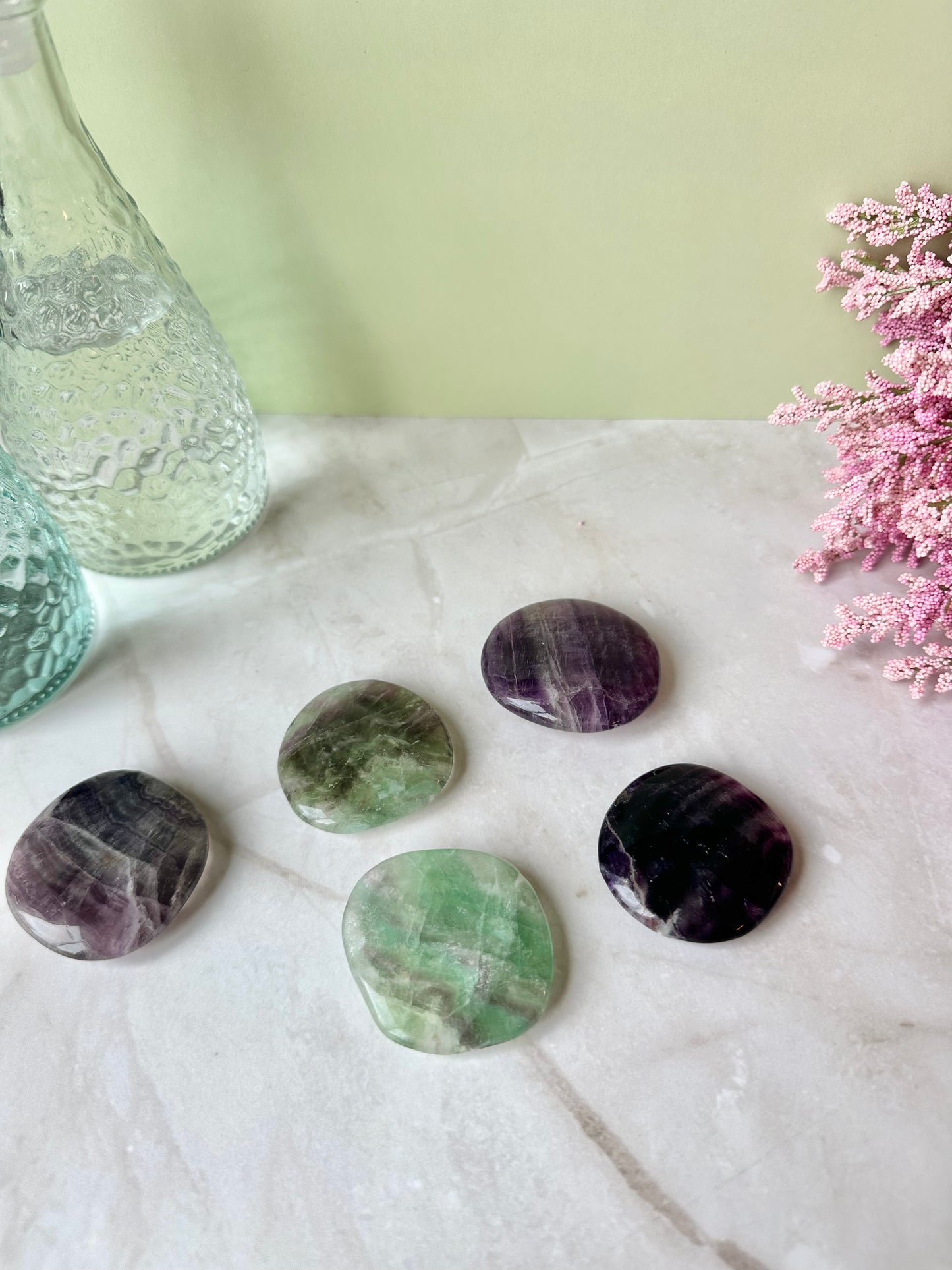 Rainbow Fluorite Flat Stone - LARGE