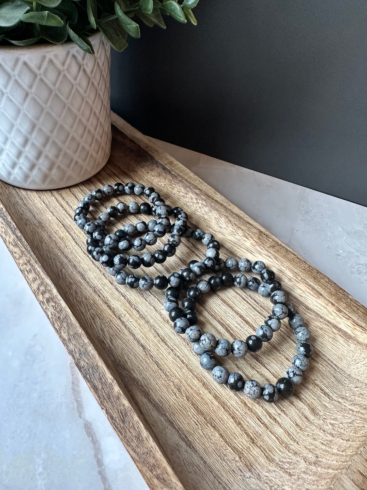 Snowflake Obsidian Bracelet