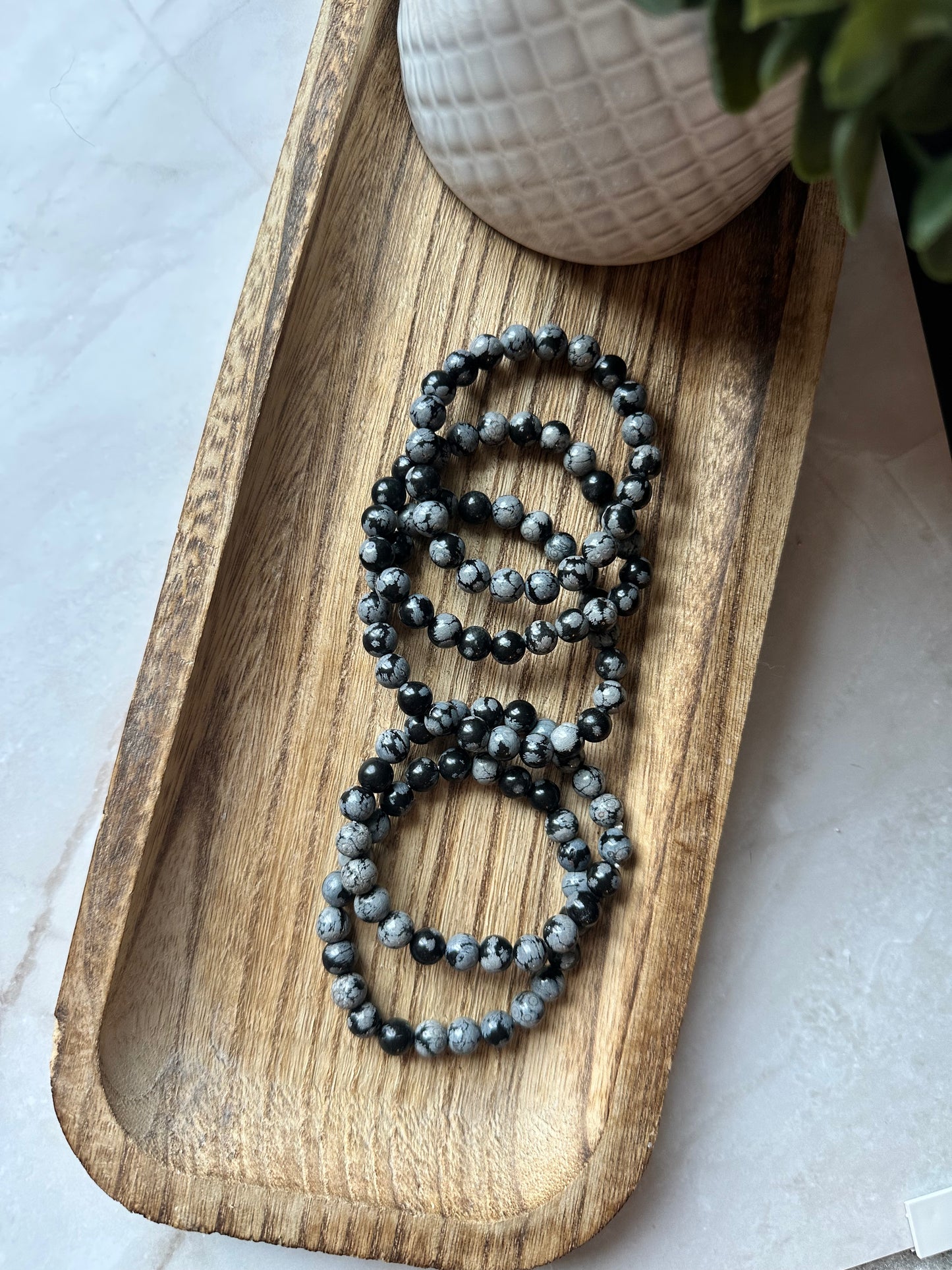 Snowflake Obsidian Bracelet