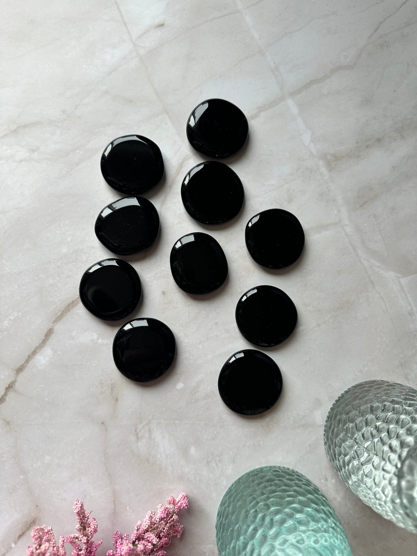 Black Obsidian Flat Stone