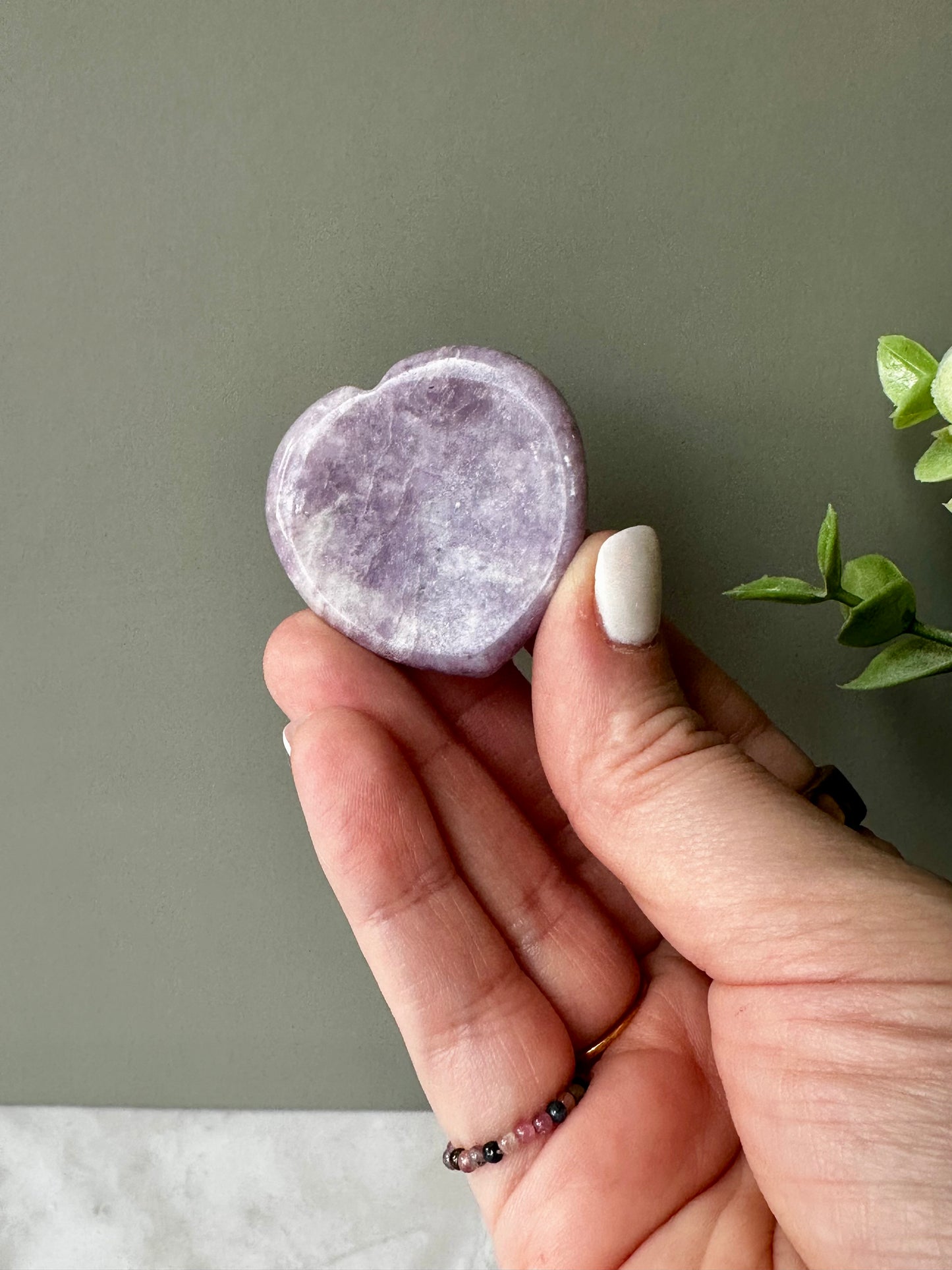 Lepidolite Heart Shaped Worry Stone
