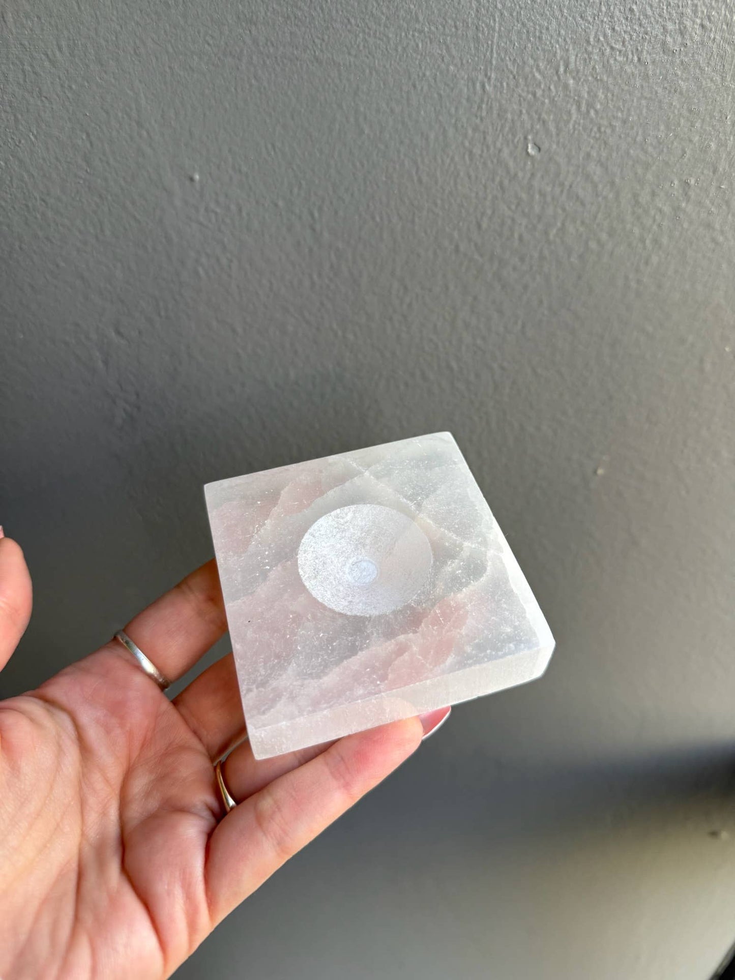 Square Selenite Sphere Holder