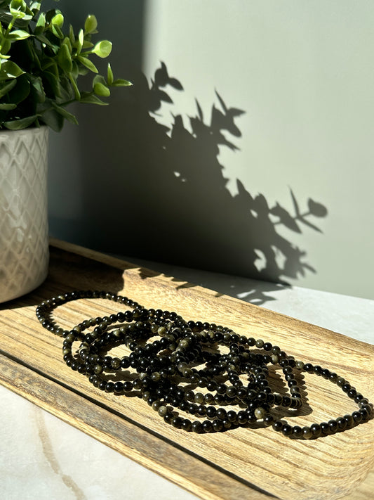 Gold Sheen Obsidian Bracelet