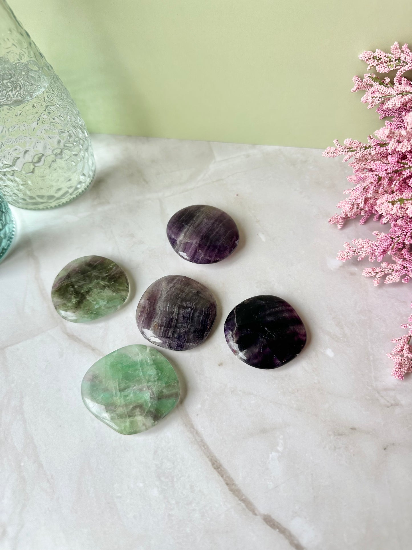 Rainbow Fluorite Flat Stone - LARGE