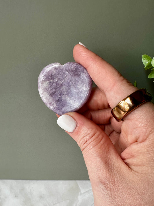 Lepidolite Heart Shaped Worry Stone