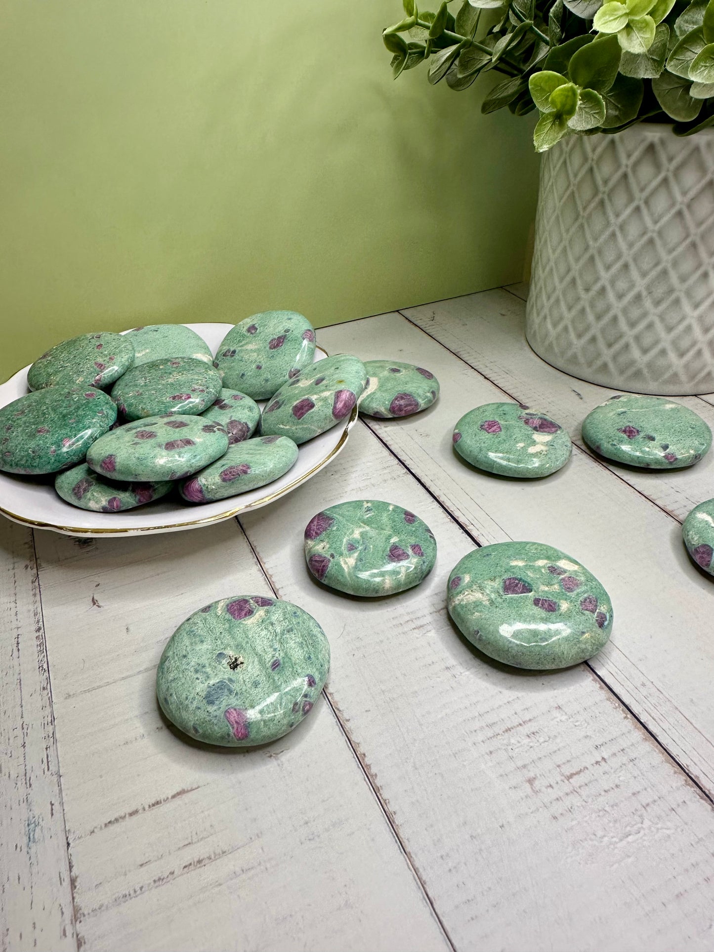 Ruby Fuchsite Flat Stone - Medium