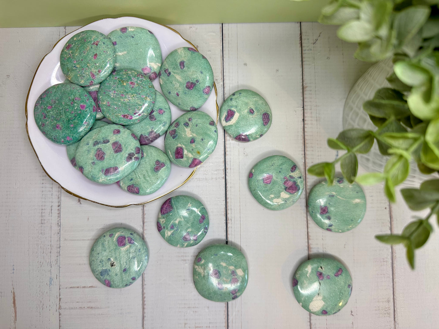 Ruby Fuchsite Flat Stone - Medium