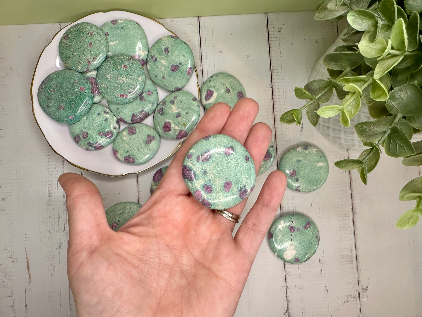 Ruby Fuchsite Flat Stone - Medium