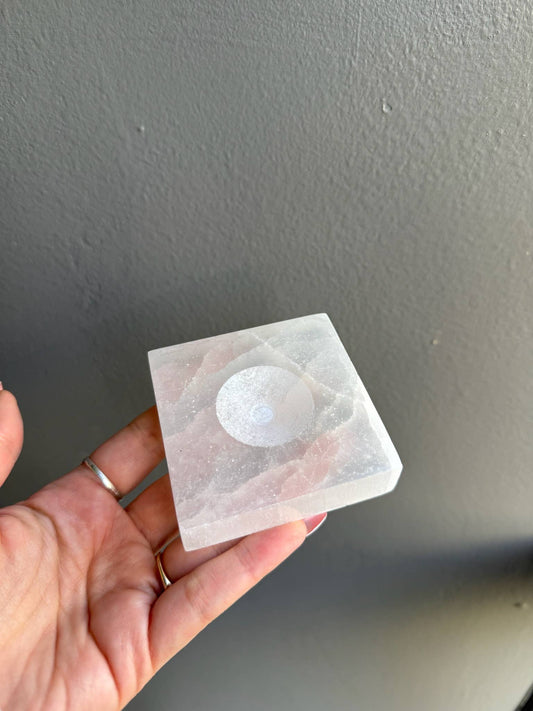 Square Selenite Sphere Holder